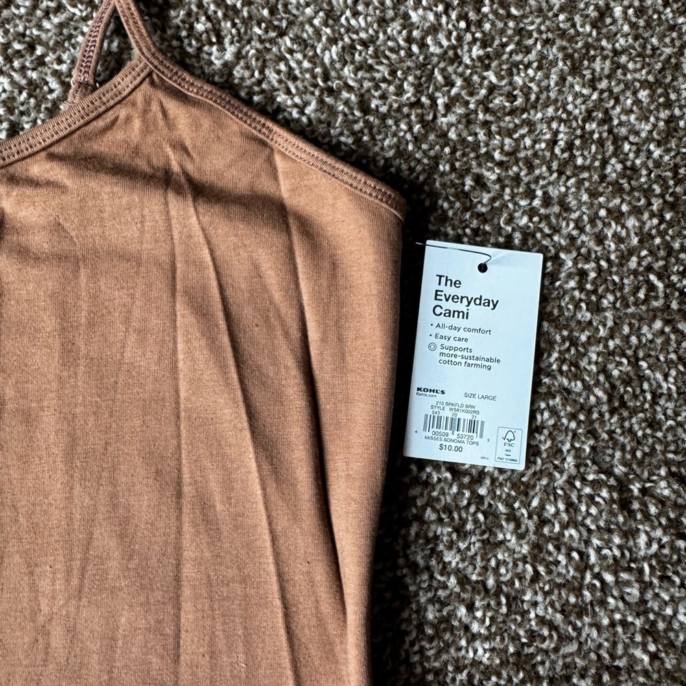 Women's Sonoma Goods For Life Everyday Camisole In Rich Espresso Large - Picture 2 of 4